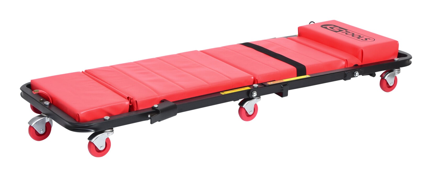 Werkstattliege mit Klappsitz