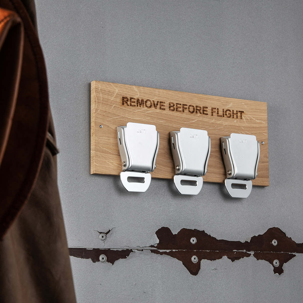 Schlüsselbrett Seatbelt-Buckle Eiche