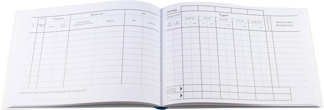 Flugbuch für Reisemotorsegler EU-FCL