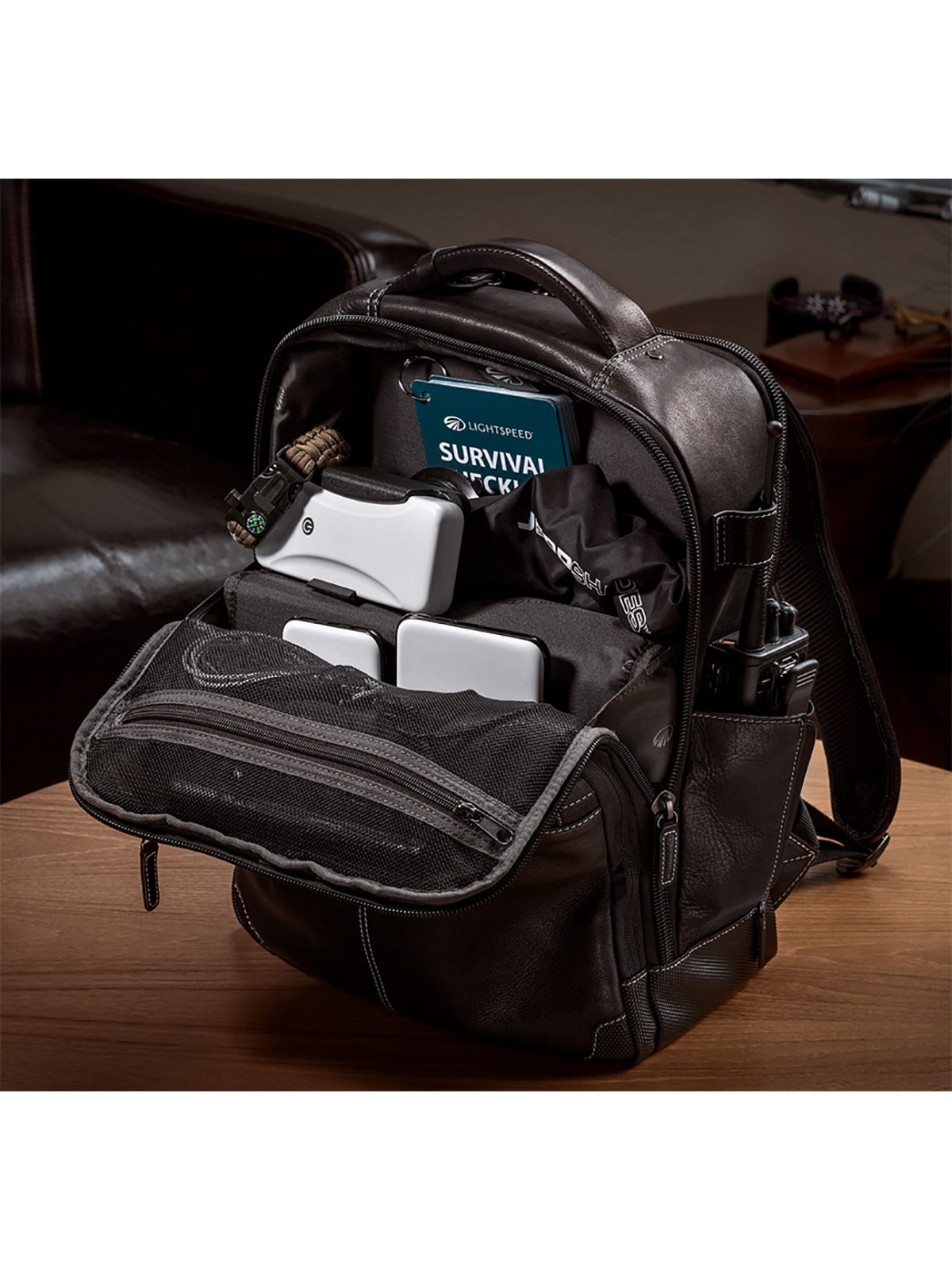 Lightspeed Duke - Pilotenlederrucksack, dunkelbraun