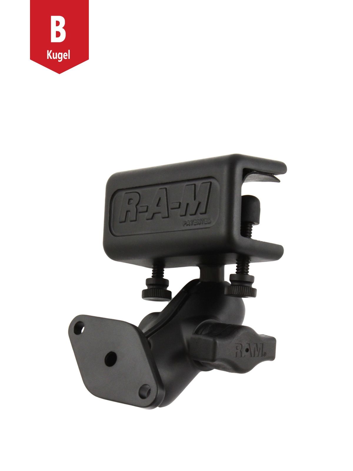 RAM Mounts Luftfahrt-Set - B-Kugel (1 Zoll), Panel-Klammer, mittlerer Verbindungsarm, Diamond-Basisplatte (Trapez)