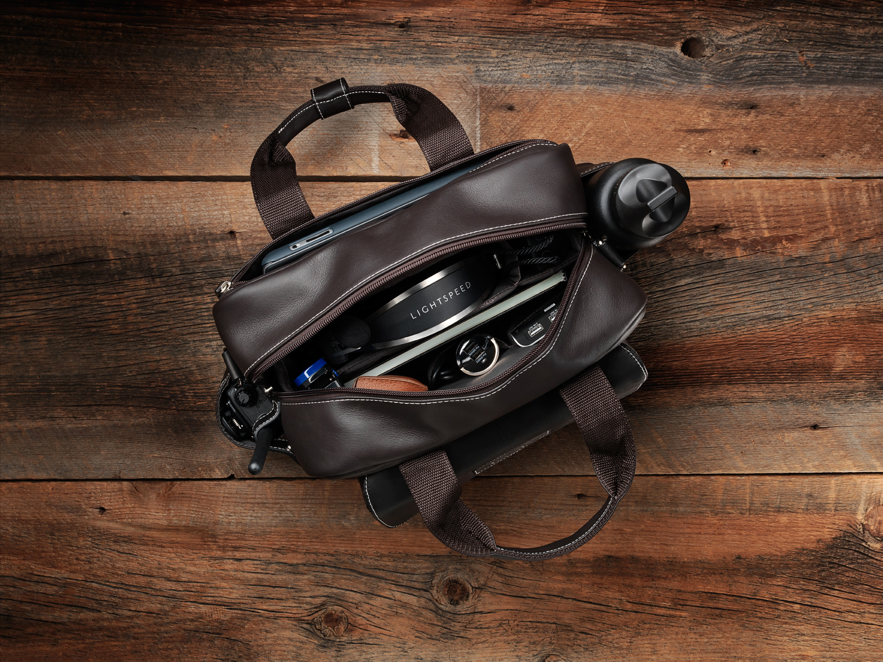 Lightspeed Markham - Pilotenledertasche, dunkelbraun