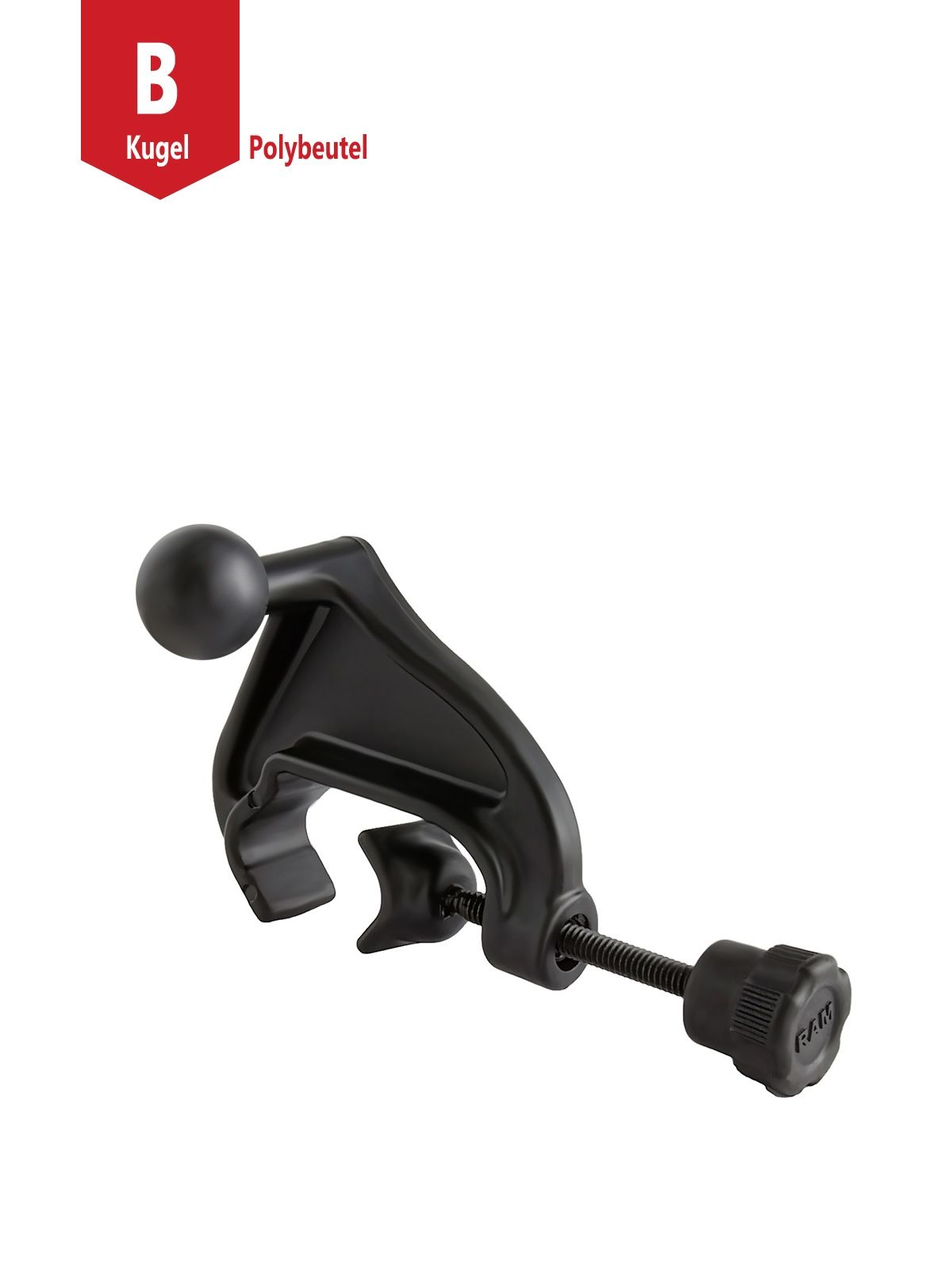 RAM Mounts Steuerhorn-Klammer (Luftfahrt) - B-Kugel (1 Zoll), für Durchmesser 15,9 - 31,8 mm