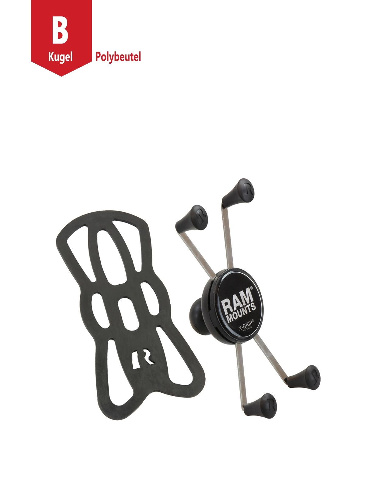 RAM Mounts X-Grip Halteklammer für Smartphones bis 114,3 mm Breite - B-Kugel (1 Zoll)