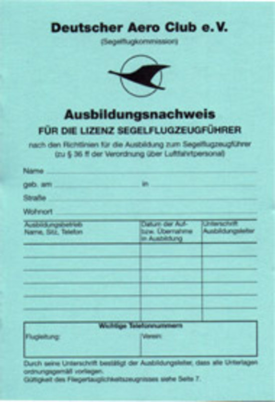 Ausbildungsnachweis PPL-C