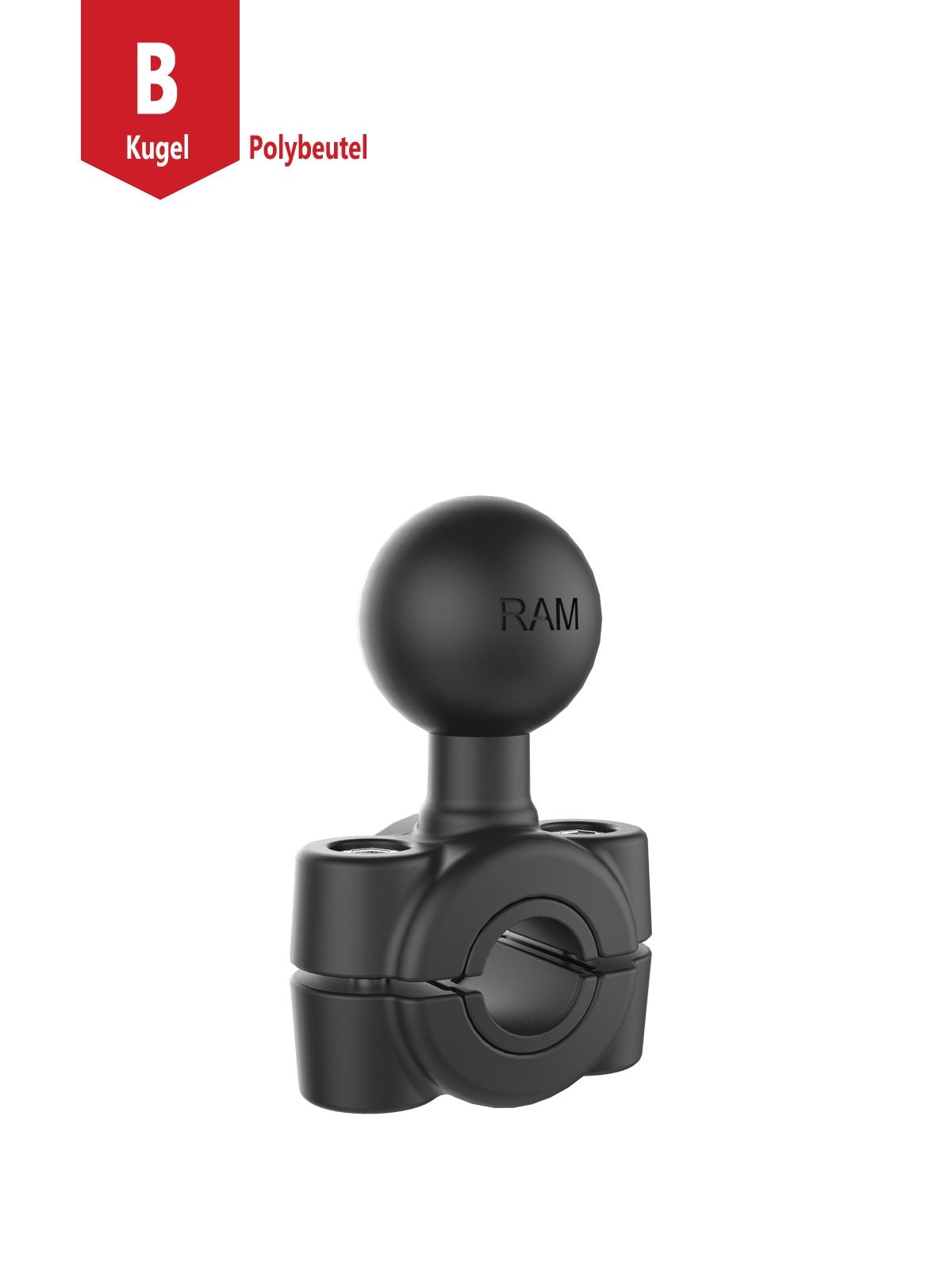 RAM Mounts Torque Rohrschelle - für 9,53-15,88 mm Durchmesser, B-Kugel (1 Zoll), im Polybeutel