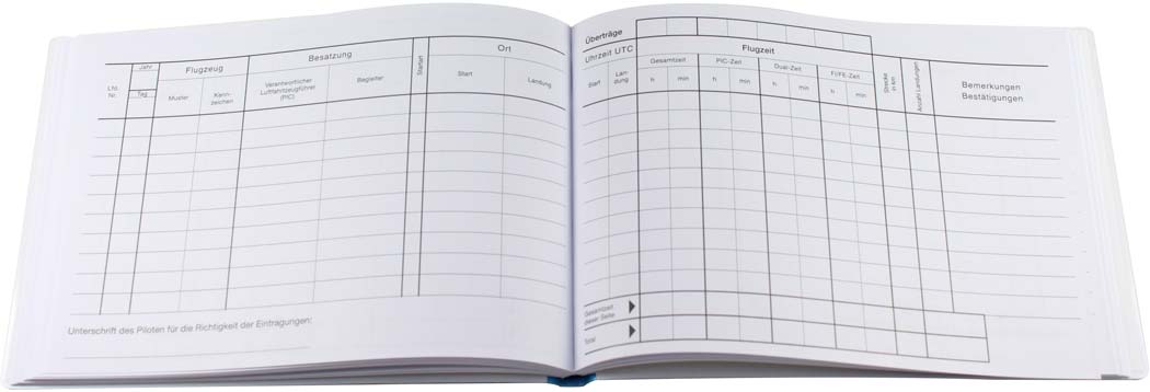 Flugbuch für Segelflieger EU-FCL