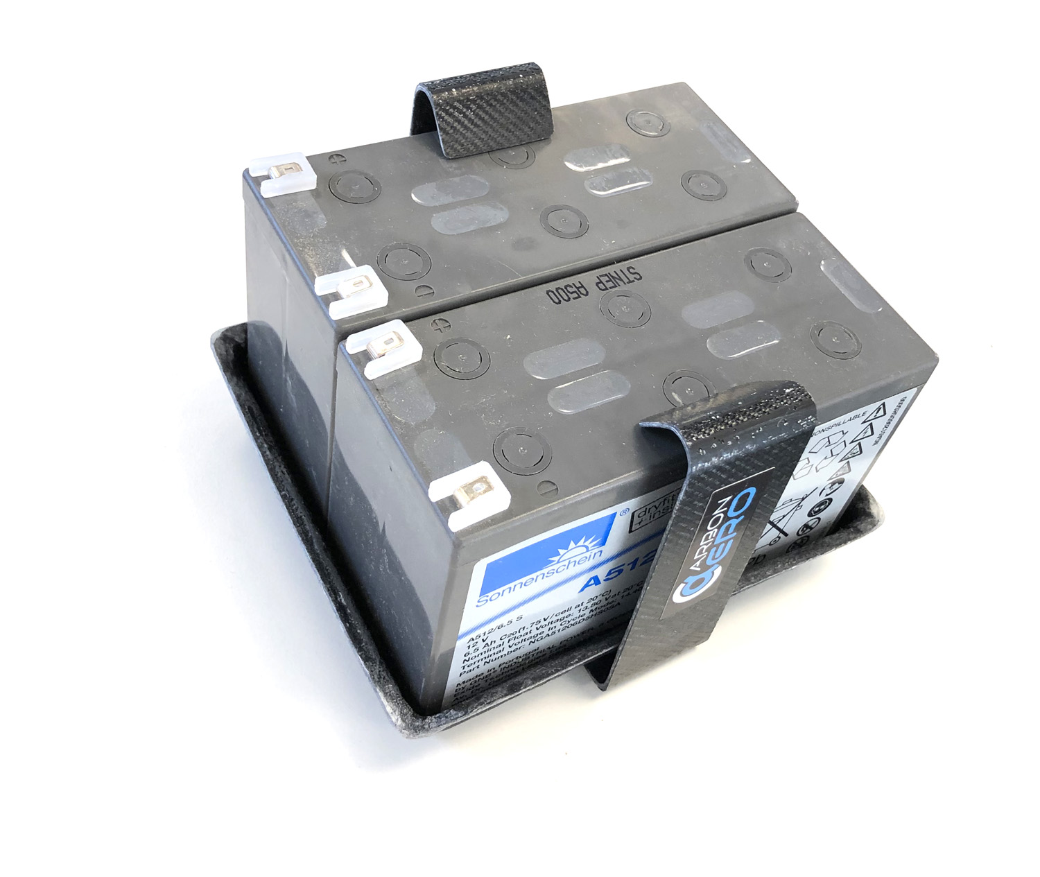 Batteriehalterung für zwei Standard 7AH Akkus CarbonAero