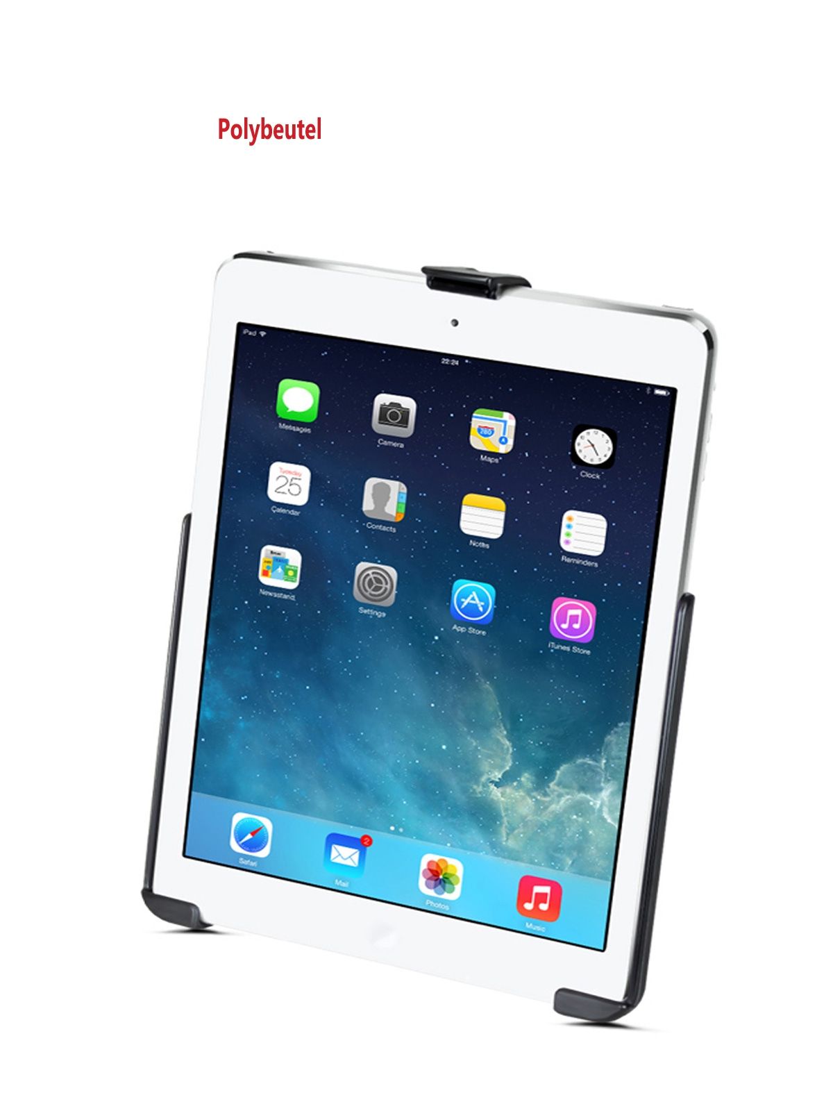 RAM Mounts Gerätehalteschale für Apple iPad 6/Air/Air 2/Pro 9.7 (ohne Schutzhüllen/-gehäuse) - AMPS-Anbindung, Schrauben-Set, im Polybeutel