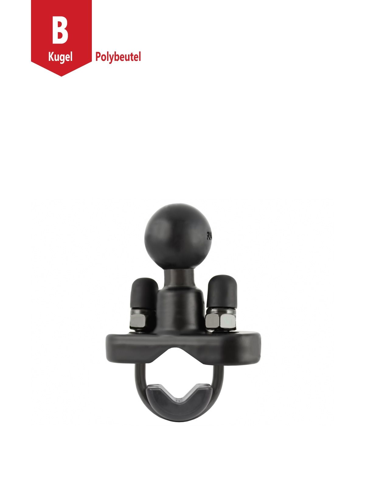RAM Mounts Schraub-Klemmeschelle - B-Kugel (1 Zoll), für Durchmesser 12,7 - 31,8 mm, U-Bügel verzinkt