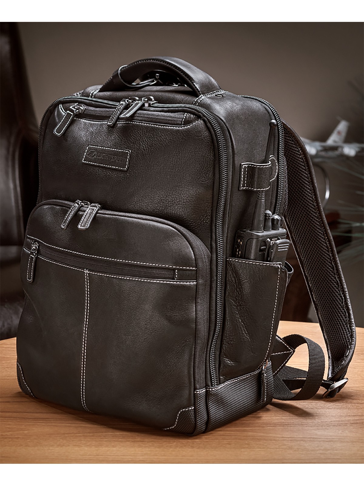 Lightspeed Duke - Pilotenlederrucksack, dunkelbraun